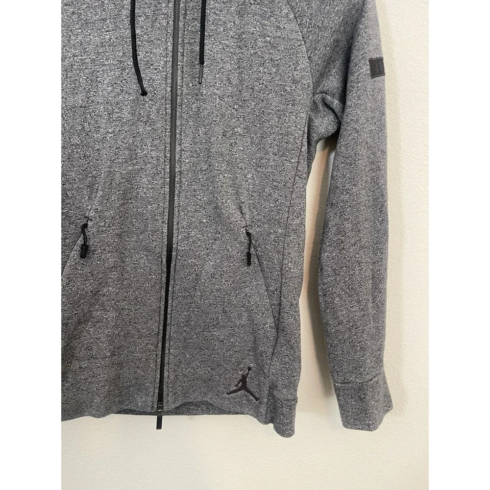 Nike Air Jordan Icon Fleece Full Zip Hoodie Grey Mens Small Hooded 809470-010